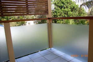 Frosted Glass Balustrade with a Hardwood Top Rail
