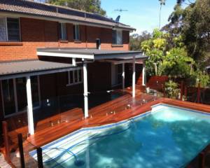 Full Backyard Renovation Deck Pergola Pool Rails
