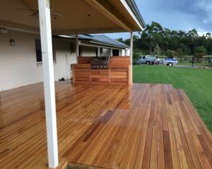 Black Butt 140mm Decking Plus a Hand Crafted BBQ Area