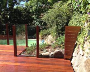 Glass and Timber Pool Fence